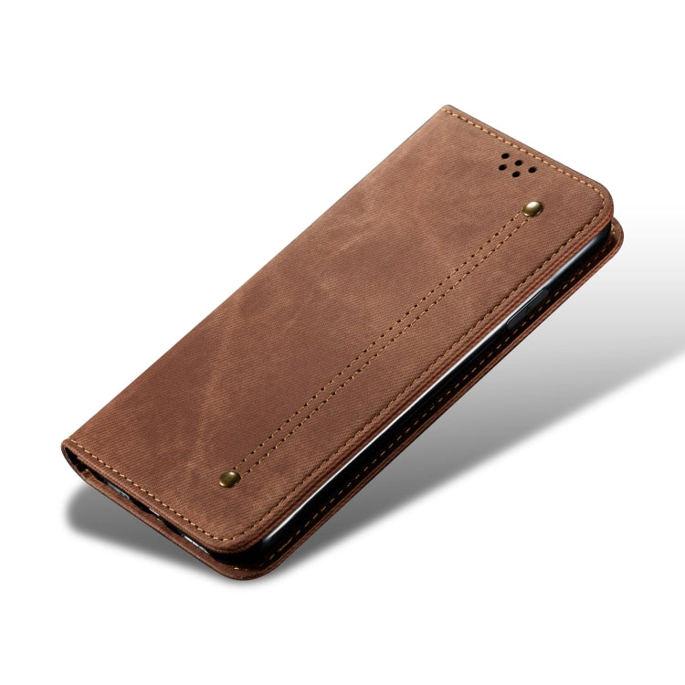 For Motorola Moto E14 Denim Texture Flip Leather Phone Case(Brown) - free shipping - PMC TechLife - Order now!