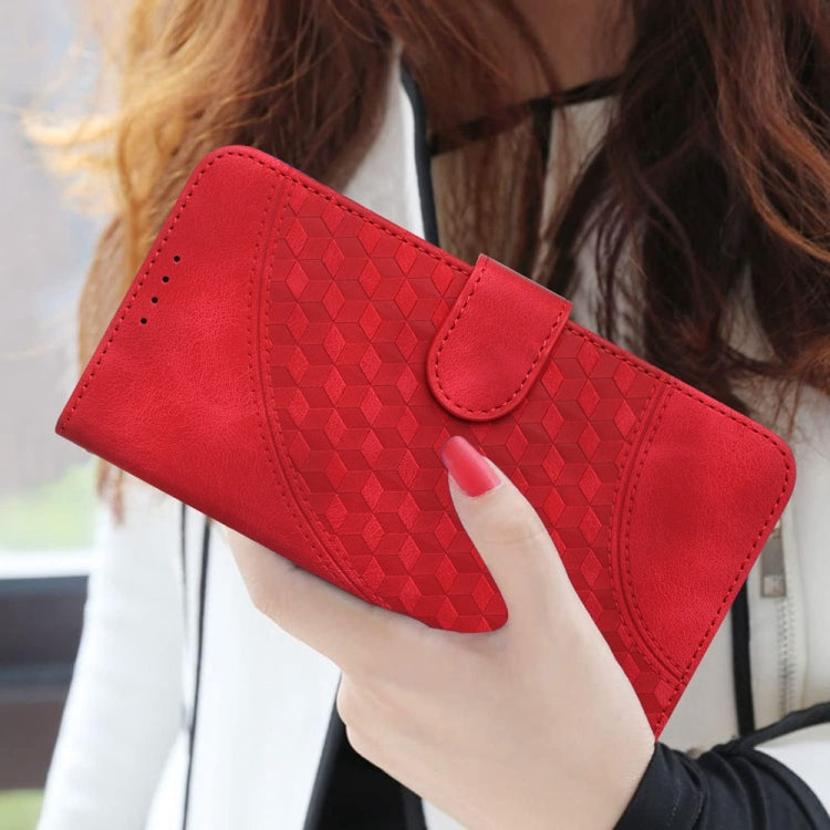For Motorola Edge 5G 2024 YX0060 Elephant Head Embossed Phone Leather Case with Lanyard(Red)