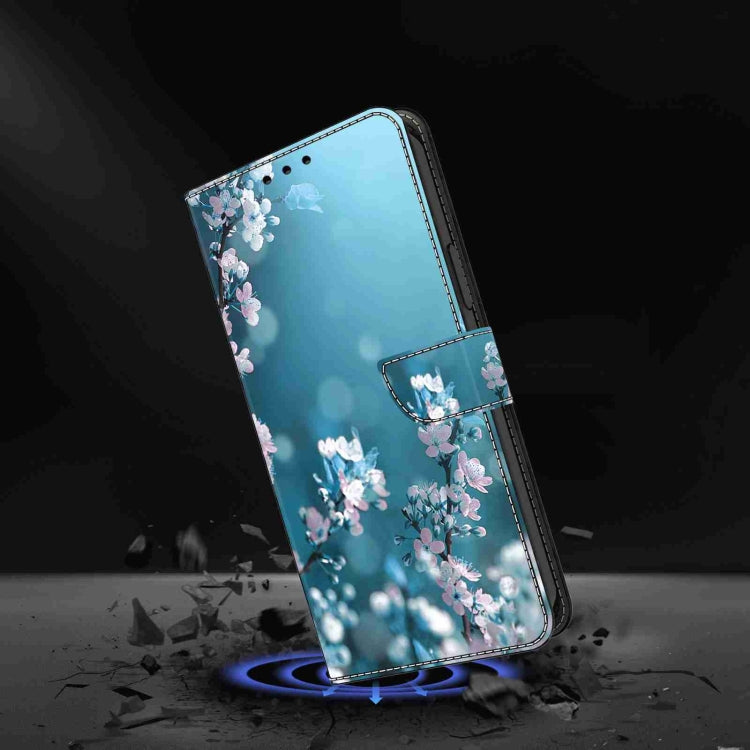 For Honor Magic5 Pro Crystal 3D Shockproof Protective Leather Phone Case(Plum Flower)