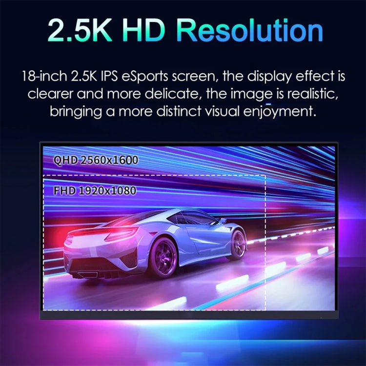 18 inch HDR 2560x1600P IPS Screen Portable Monitor(US Plug) - LCD Monitors by PMC Jewellery | Online Shopping South Africa | PMC Jewellery | Buy Now Pay Later Mobicred