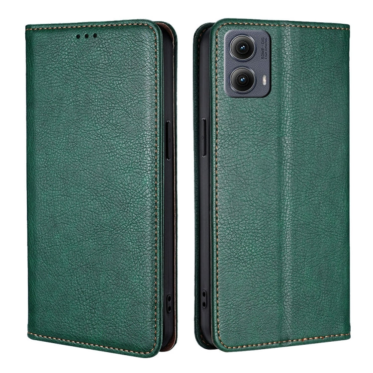 For Motorola Edge 5G 2024 Gloss Oil Solid Color Magnetic Leather Phone Case(Green)