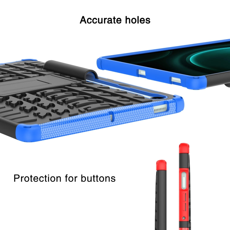 For Samsung Galaxy Tab S9 FE / S10 FE Tire Texture TPU + PC Tablet Case with Holder(Green)