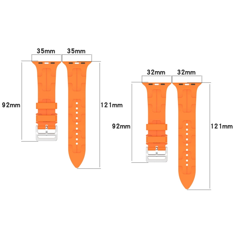 For Apple Watch 38mm H Texture Silicone Ladder Buckle Watch Band(Black)