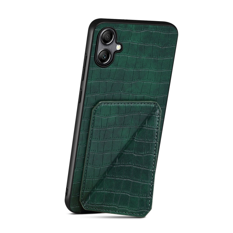 For Samsung Galaxy S24 Ultra 5G Denior Imitation Crocodile Leather Back Phone Case with Holder(Green)