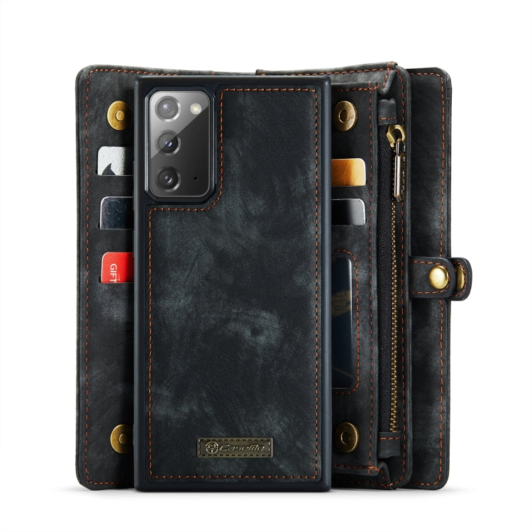 For Samsung Galaxy Note20 CaseMe-008 Detachable Multifunctional Horizontal Flip Leather Case with Card Slot & Holder & Zipper Wallet & Photo Frame(Black)