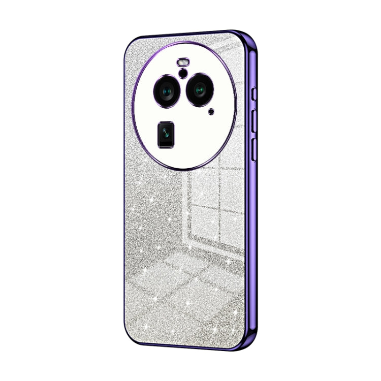 For OPPO Find X6 Pro Gradient Glitter Powder Electroplated Phone Case(Purple)