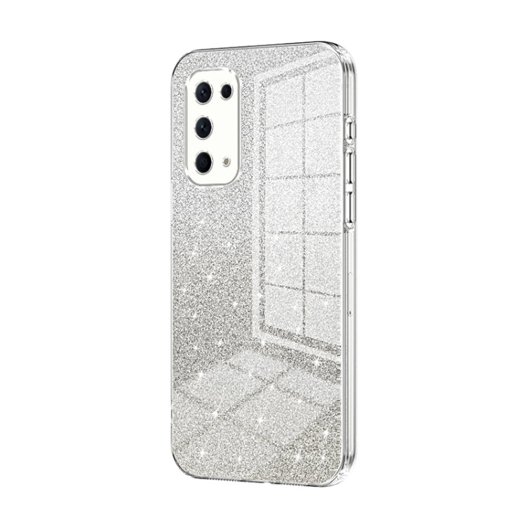 For OPPO Reno5 4G/5G / Reno5 K Gradient Glitter Powder Electroplated Phone Case(Transparent)