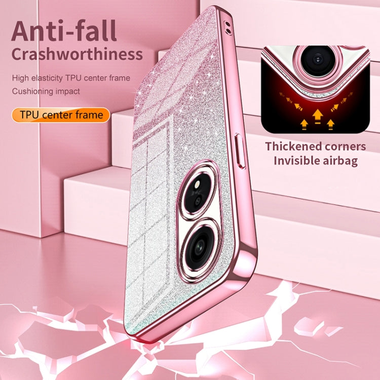 For OPPO A2m Gradient Glitter Powder Electroplated Phone Case(Pink) - OPPO Cases by PMC TechLife | Online Shopping South Africa | PMC TechLife | Buy Now Pay Later Mobicred