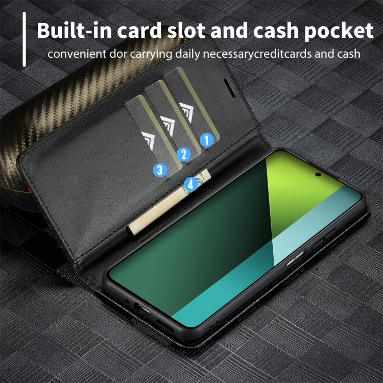 For Xiaomi Redmi Note 13 Pro 4G LC.IMEEKE Carbon Fiber Texture Flip Leather Phone Case(Horizontal Black) - Xiaomi Cases by LC.IMEEKE | Online Shopping South Africa | PMC TechLife | Buy Now Pay Later Mobicred