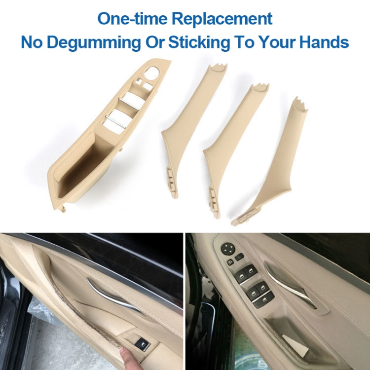 For BMW F10 / F18 5 Series 7pcs Car Inside Doors Handle Pull Trim Cover, Right Driving, 51417225874(Mocha Color)