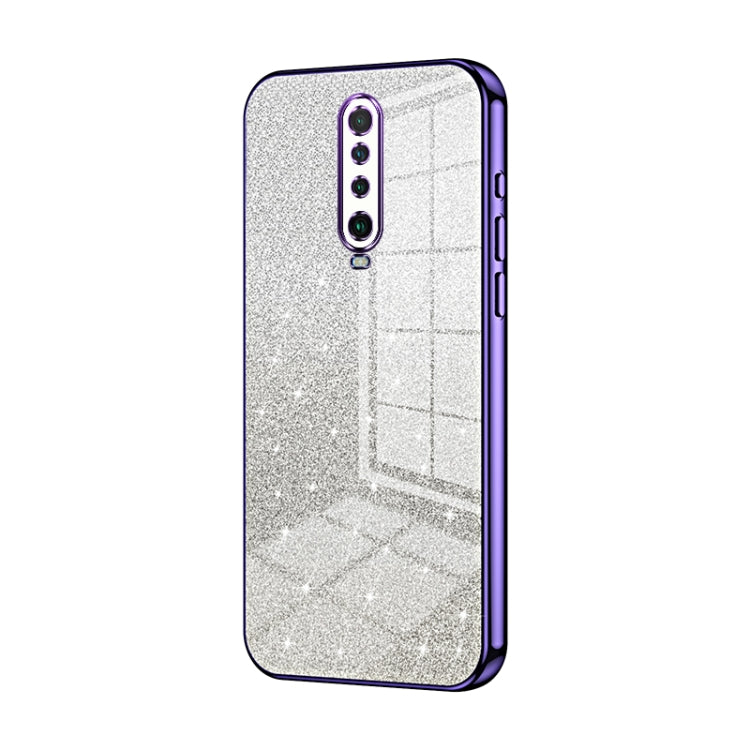 For Xiaomi Redmi K30 / K30 5G Gradient Glitter Powder Electroplated Phone Case(Purple)