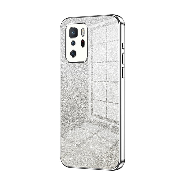 For Xiaomi Redmi Note 10 Pro 5G/Poco X3 GT Gradient Glitter Powder Electroplated Phone Case(Silver)
