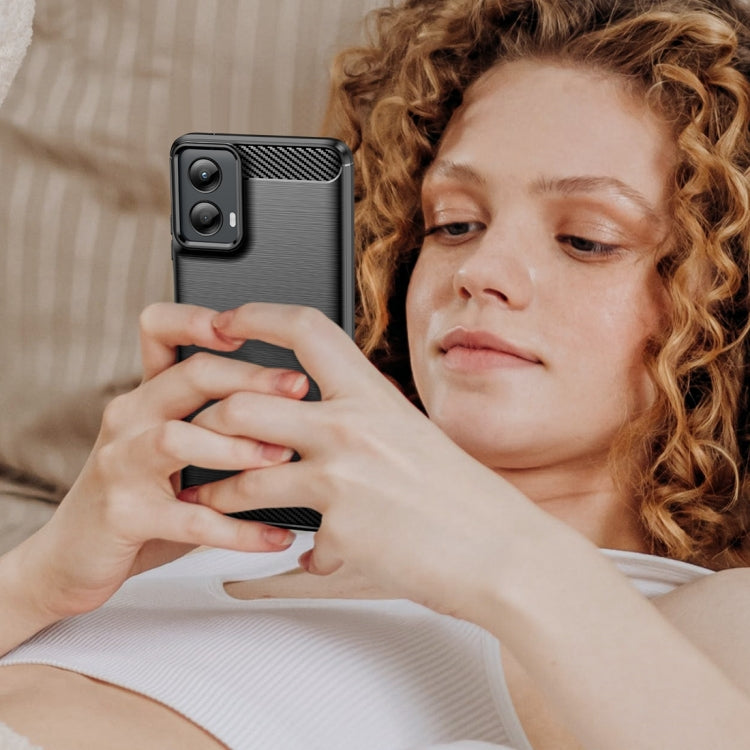 For Motorola Moto G 5G 2024 Brushed Texture Carbon Fiber TPU Phone Case(Black) - Motorola Cases by PMC Jewellery | Online Shopping South Africa | PMC Jewellery | Buy Now Pay Later Mobicred