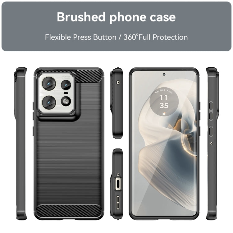 For Motorola Edge 50 Pro Carbon Fiber Brushed Texture TPU Phone Case(Black)
