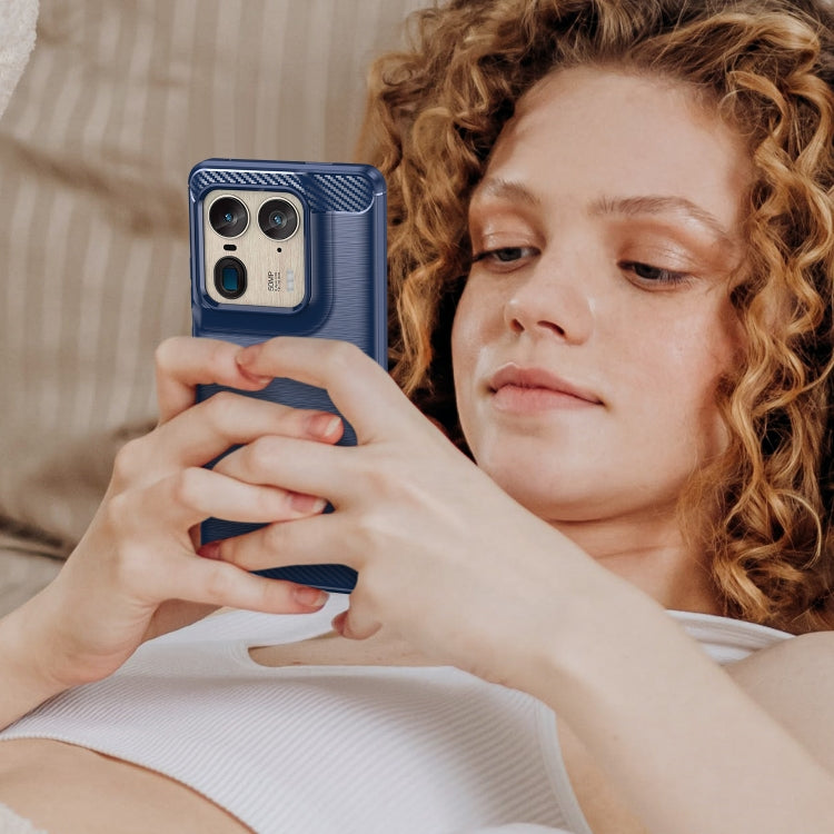 For Motorola Edge 50 Ultra Carbon Fiber Brushed Texture TPU Phone Case(Blue) - free shipping - PMC TechLife - Order now!