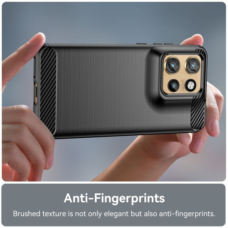 For Motorola Edge 50 Neo Carbon Fiber Brushed Texture TPU Phone Case(Black)