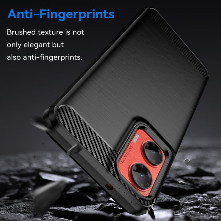 For Motorola Moto G35 5G Carbon Fiber Brushed Texture TPU Phone Case(Black)