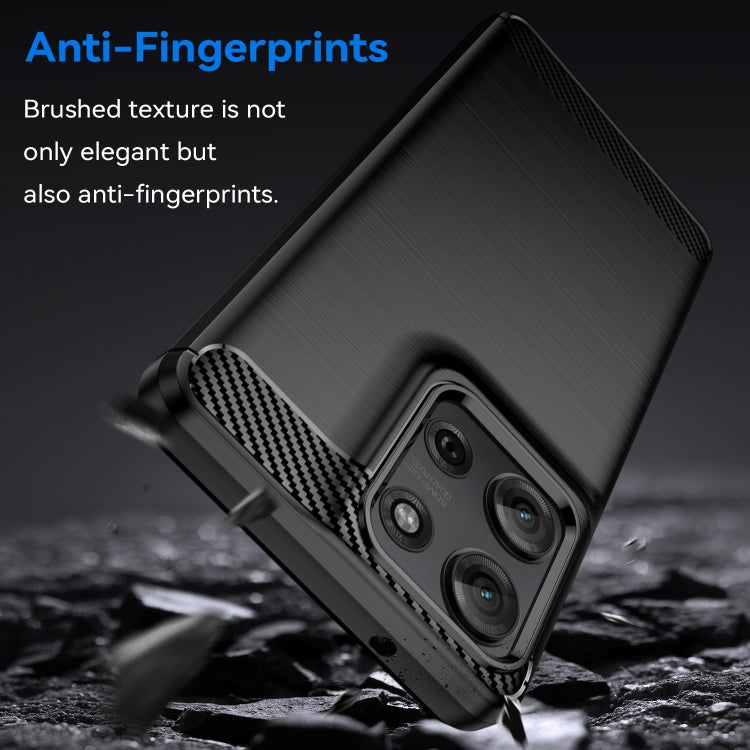 For Motorola Moto G75 5G Carbon Fiber Brushed Texture TPU Phone Case(Black)