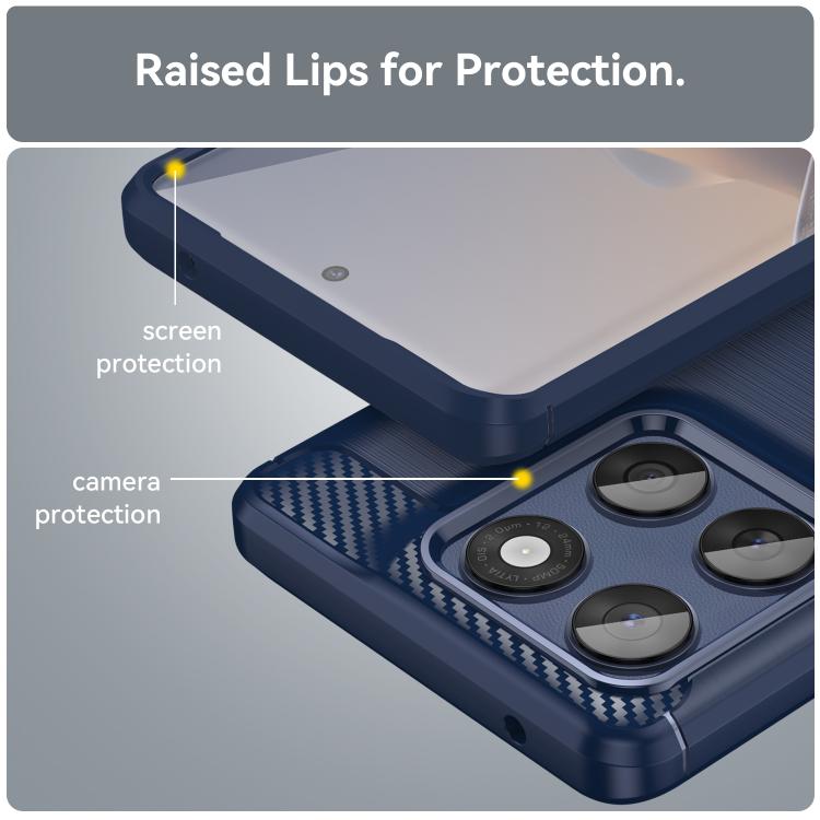For Motorola Edge 60 Fusion Carbon Fiber Brushed Texture TPU Phone Case(Blue)