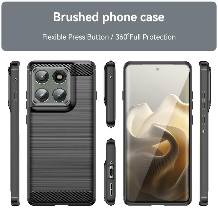 For Motorola Edge 60 Pro Carbon Fiber Brushed Texture TPU Phone Case(Black)