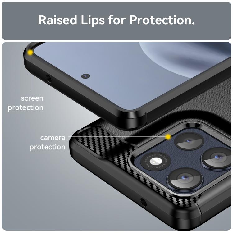 For Motorola Moto G100 Pro 5G Carbon Fiber Brushed Texture TPU Phone Case(Black)
