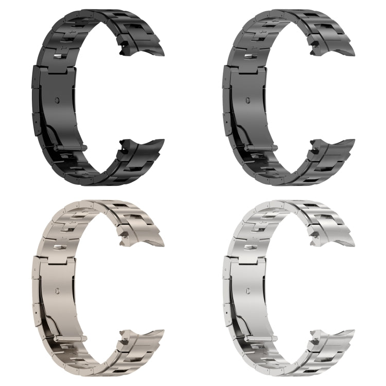 For Samsung Galaxy Watch6/6 Classic/5/5 Pro Button Style Titanium Steel Metal Watch Band(Titanium Color)