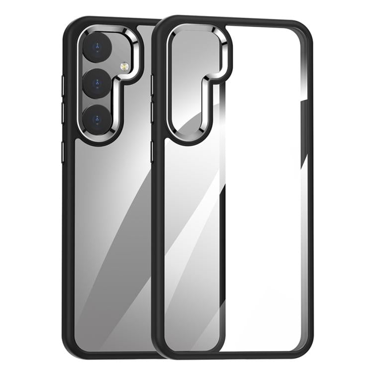 For Samsung Galaxy S25 5G Anti-fingerprint Highly Transparent PC Phone Case(Black)