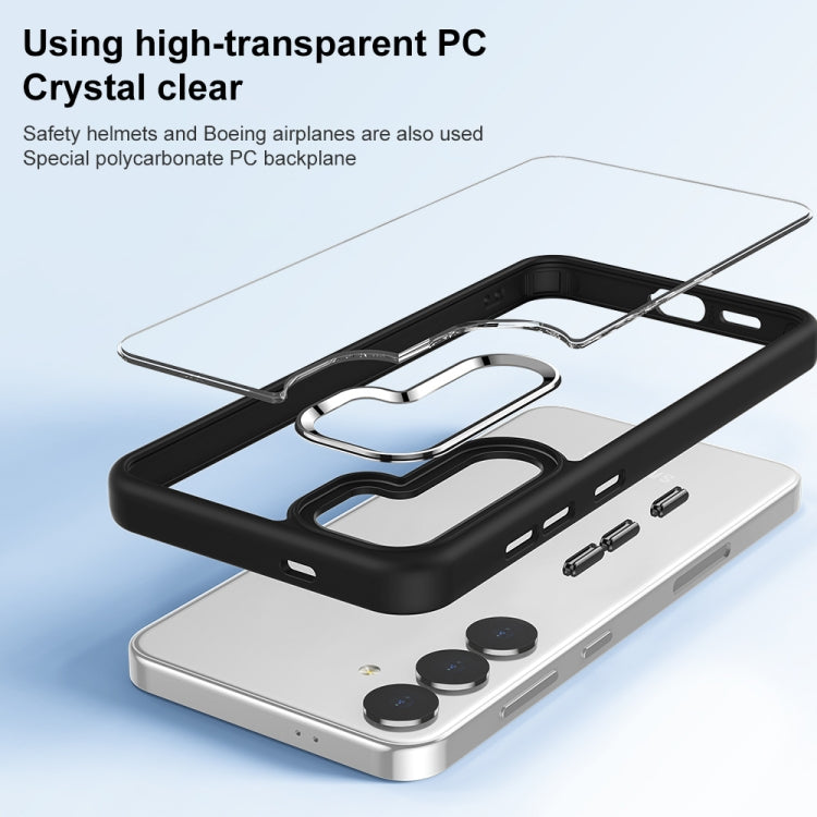For Samsung Galaxy S25 5G Anti-fingerprint Highly Transparent PC Phone Case(Black)