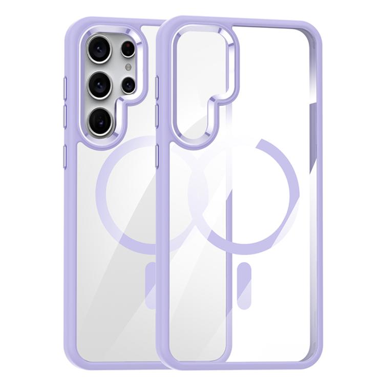 For Samsung Galaxy S25 Ultra 5G MagSafe Anti-fingerprint Highly Transparent PC Phone Case(Purple)