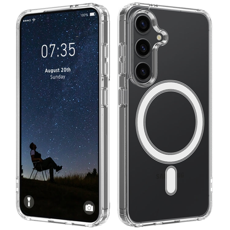 For Samsung Galaxy S25+ 5G MagSafe Magnetic Acrylic TPU Phone Case(Transparent)