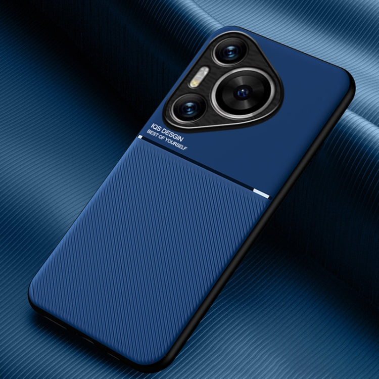 For Huawei Pura 70 Pro Classic Tilt Strip Grain Magnetic PC Hybrid TPU Phone Case(Blue)
