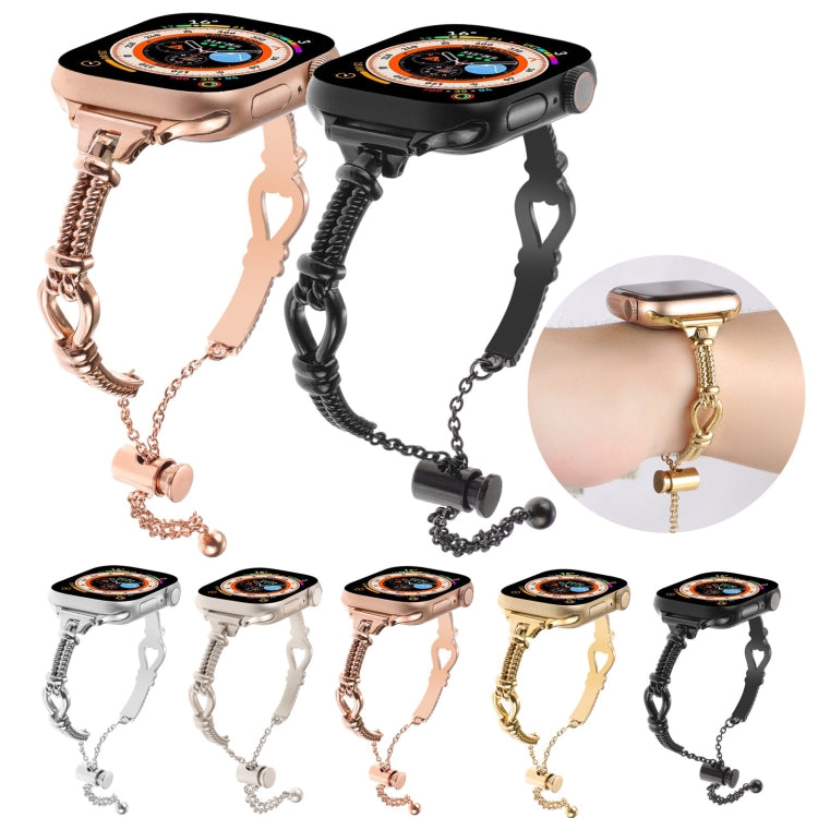 For Apple Watch Series 4 44mm Twist Metal Bracelet Chain Watch Band(Starlight) - Watch Bands by PMC TechLife | Online Shopping South Africa | PMC TechLife