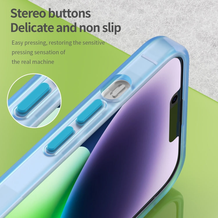 For iPhone 16 MagSafe Frosted Translucent TPU + PC Full Coverage Phone Case(Blue)