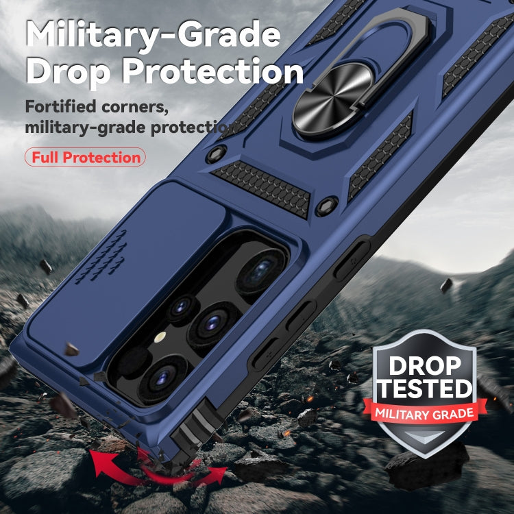 For Samsung Galaxy S24 Ultra 5G Sliding Camshield Holder Phone Case(Blue) - Galaxy S24 Ultra 5G Cases by PMC TechLife | Online Shopping South Africa | PMC TechLife