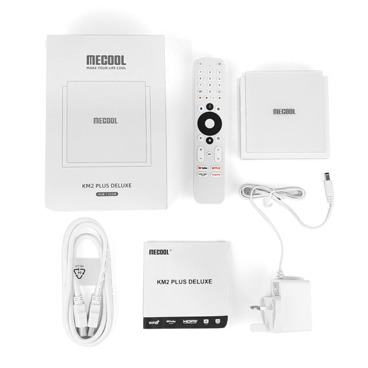 MECOOL KM2 Plus Android 11 Dual-band WiFi Smart Voice TV Box 4GB+32GB, AU Plug(White) - free shipping - PMC Jewellery - Order now!