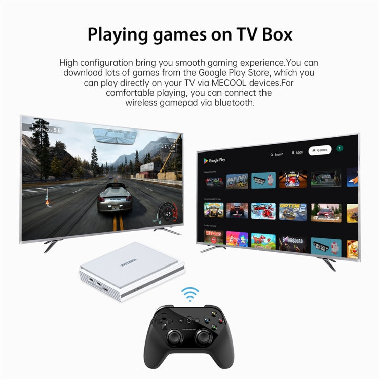 MECOOL KM2 Plus Android 11 Dual-band WiFi Smart Voice TV Box 4GB+32GB, AU Plug(White) - free shipping - PMC Jewellery - Order now!