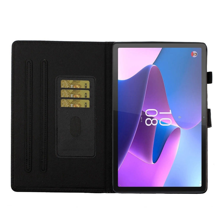 For Lenovo Tab P12 2023 / TB370FU Varnish Glitter Powder Smart Leather Tablet Case(Blue)