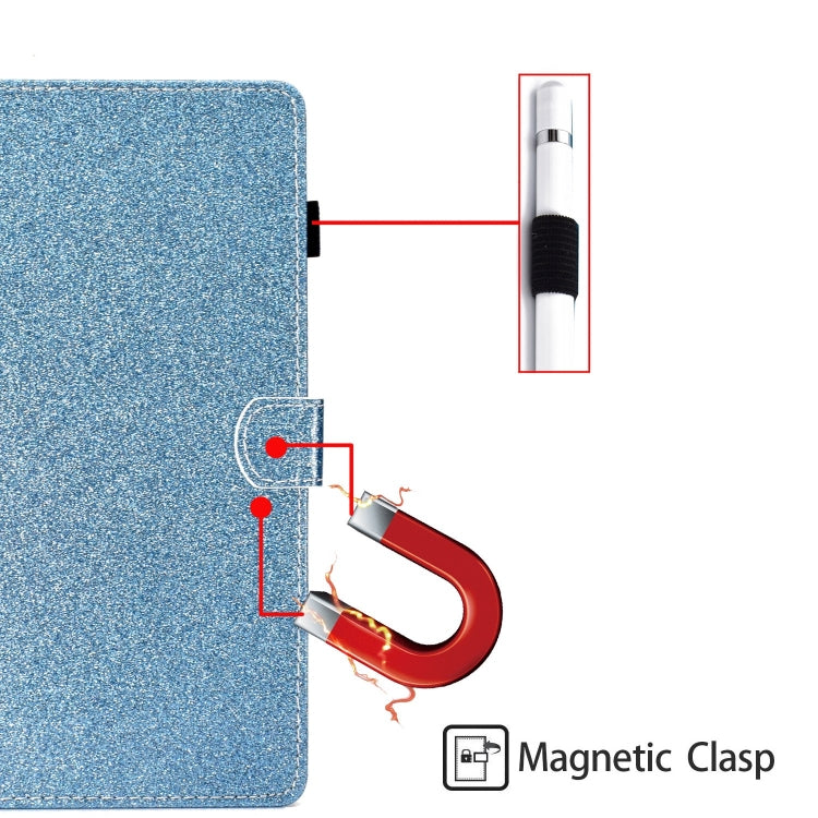 For Lenovo Tab P12 2023 / TB370FU Varnish Glitter Powder Smart Leather Tablet Case(Blue)