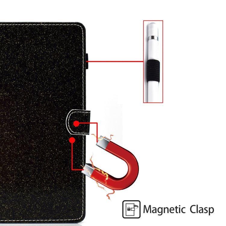 For Lenovo Tab P12 2023 / TB370FU Varnish Glitter Powder Smart Leather Tablet Case(Black) - free shipping - PMC TechLife - Order now!