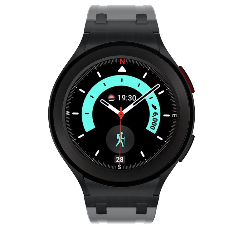 For Samsung Galaxy watch 4 / 5 / 6 AP Series Liquid Silicone Watch Band(Black Grey)