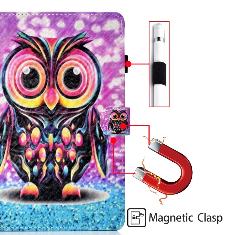 For Lenovo Tab P12 2023 / TB370FU Coloured Drawing Stitching Smart Leather Tablet Case(Owl) - Lenovo by PMC TechLife | Online Shopping South Africa | PMC TechLife | Buy Now Pay Later Mobicred