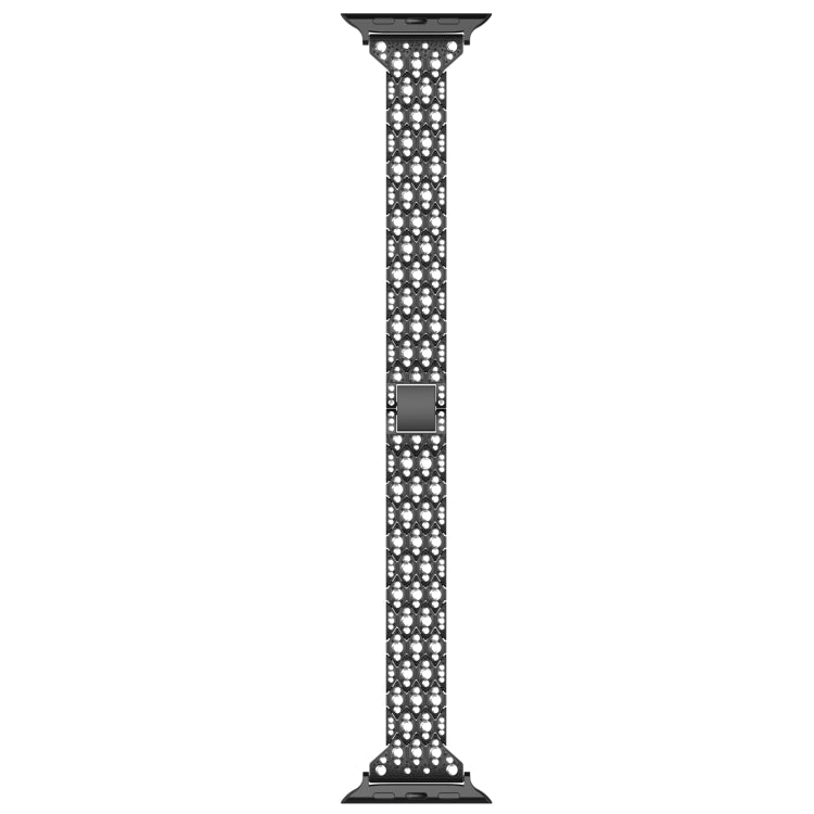 For Apple Watch Series 9 41mm Devil Eye Diamond Bracelet Metal Watch Band(Silver)