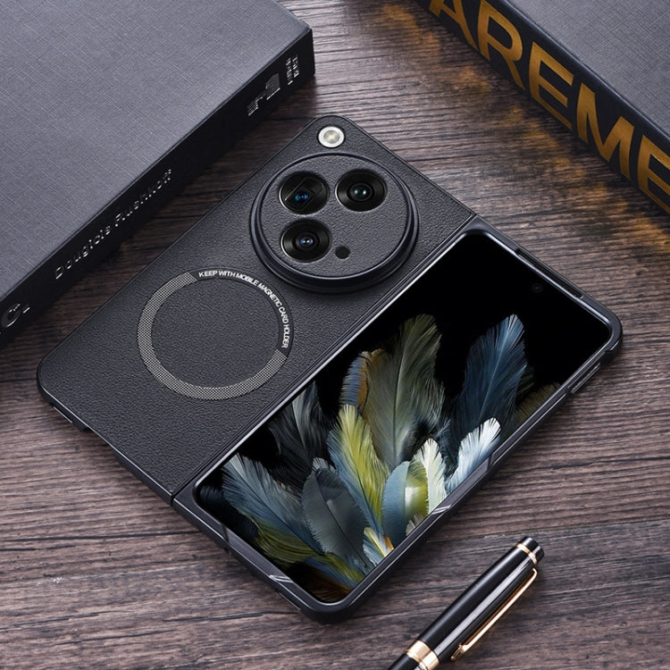 For OnePlus Open PU MagSafe Magnetic Phone Case(Black) - OnePlus Cases by PMC Jewellery | Online Shopping South Africa | PMC Jewellery | Buy Now Pay Later Mobicred