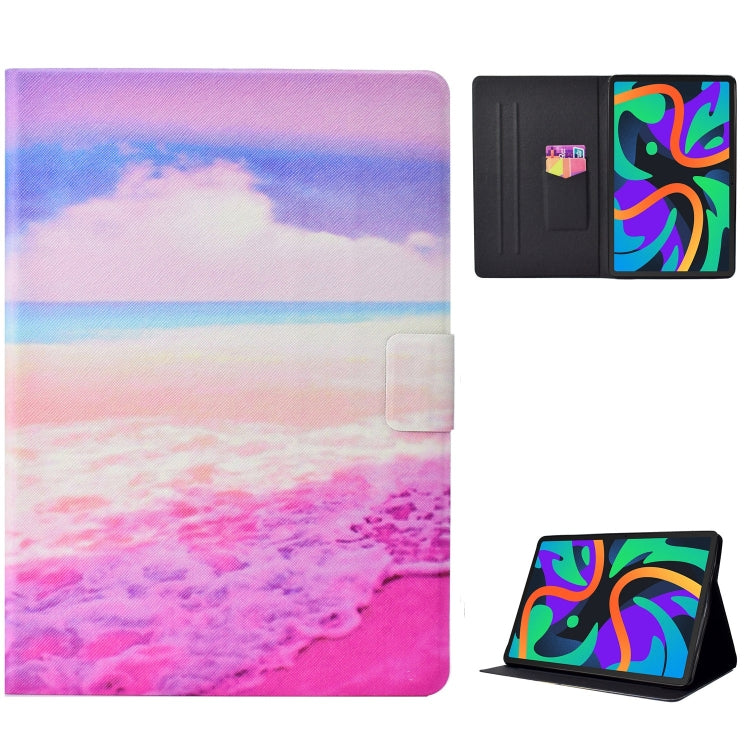 For Lenovo Tab M11/ Xiaoxin Pad 11 2024 Voltage Coloured Drawing Smart Leather Tablet Case(Pink Beach)