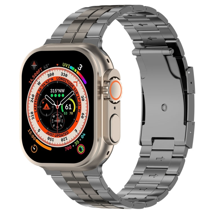 For Apple Watch Ultra 2 49mm Tortoise Buckle Titanium Steel Watch Band(Grey)