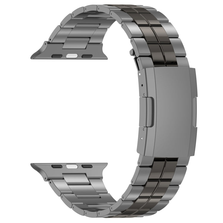 For Apple Watch Series 8 41mm Tortoise Buckle Titanium Steel Watch Band(Grey)
