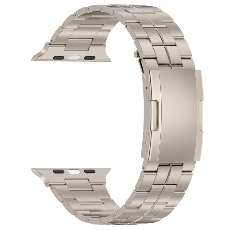 For Apple Watch Series 8 41mm Tortoise Buckle Titanium Steel Watch Band(Starlight)