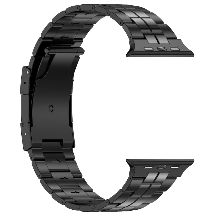 For Apple Watch SE 2022 40mm Tortoise Buckle Titanium Steel Watch Band(Black)