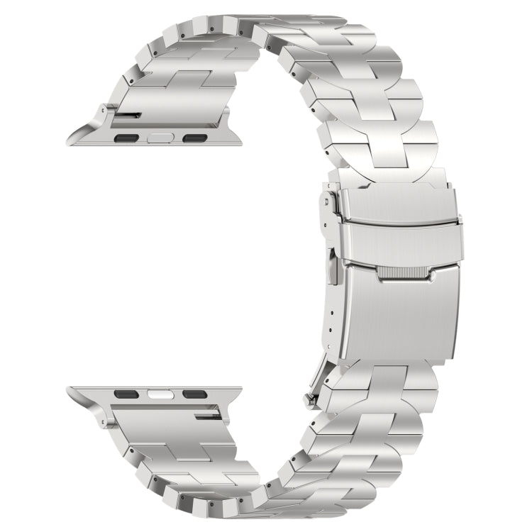 For Apple Watch Series 9 45mm Butterfly Type Titanium Steel Watch Band(Silver)