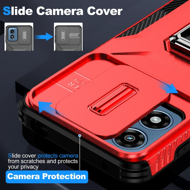 For Motorola Moto G Play 2024 Sliding Camshield Holder Phone Case(Red) - free shipping - PMC Jewellery - Order now!